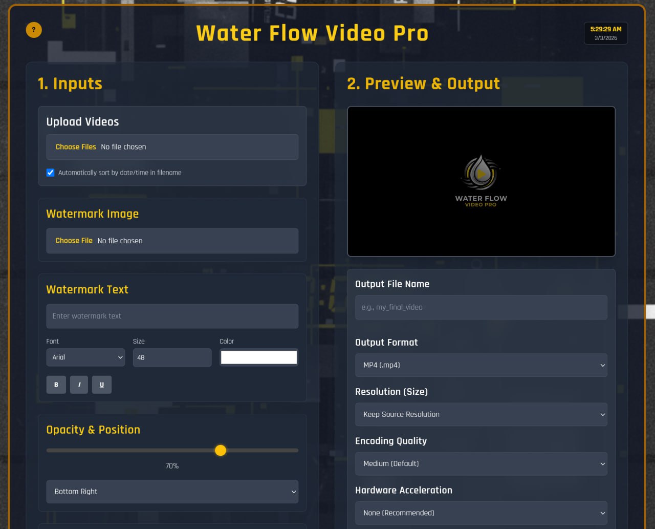 Water Flow Video Pro